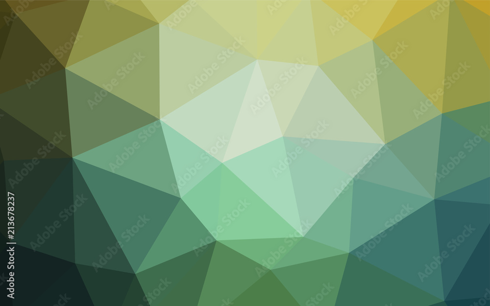 Light Green, Yellow vector gradient triangles pattern.
