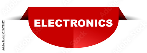 red vector round banner electronics