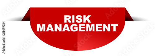 red vector round banner risk management