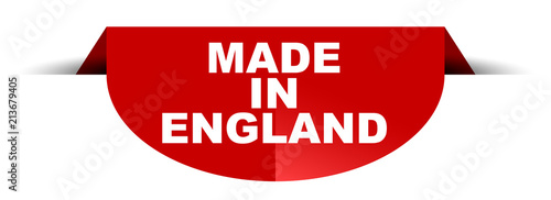 red vector round banner made in england