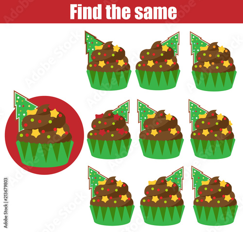 Принти на полотні Find the same pictures children educational game