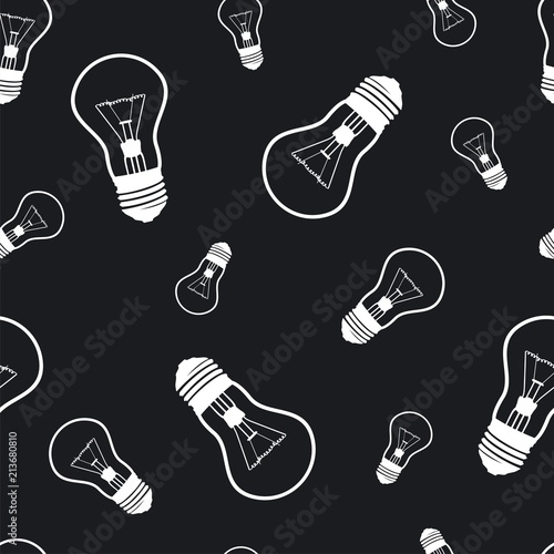 Seamless vector pattern whith  light bulb