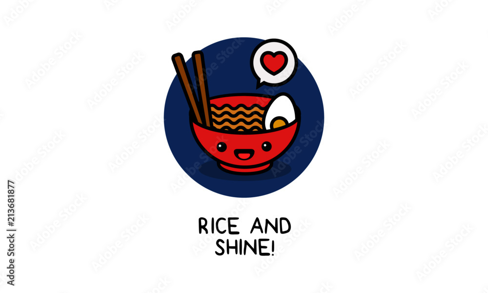 Fototapeta premium Rice and Shine Pun Poster Design
