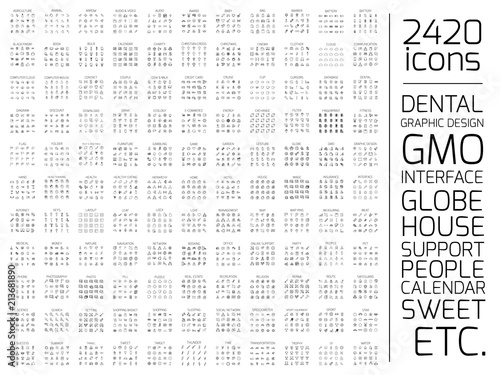 Exclusive 2420 thin line icons set.