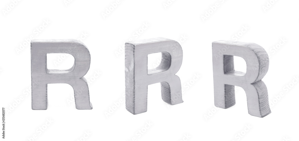 Single sawn wooden letter isolated Single sawn wooden letter isolated
