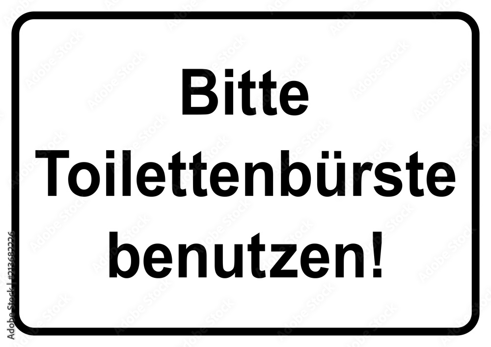 ms14 MarkierungSchild - A2 Poster - Text: Bitte Toilettenbürste