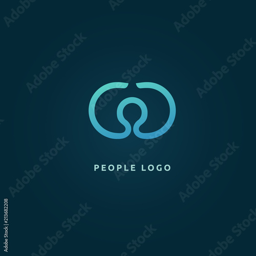 Illustration design of logotype business active person symbol.