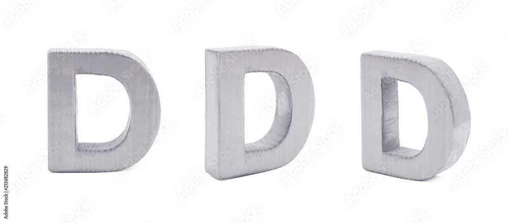Single sawn wooden letter isolated