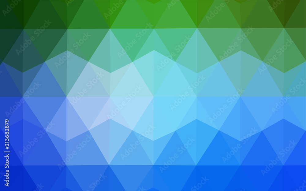Fototapeta premium Light Blue, Green vector low poly cover.