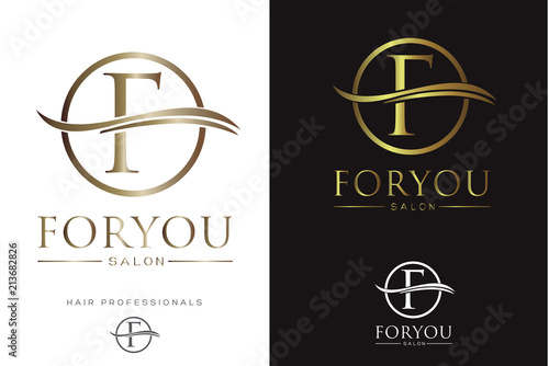 Luxury F Letter in circle Logo/Icon