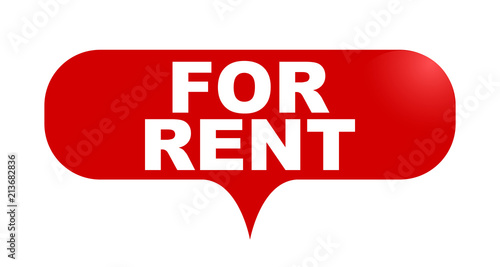 red vector bubble banner for rent