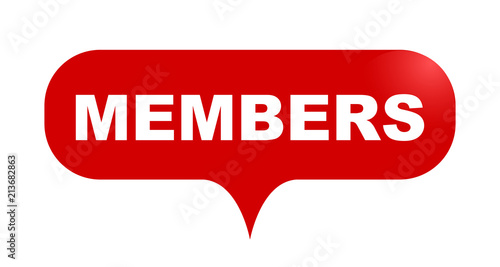 red vector bubble banner members