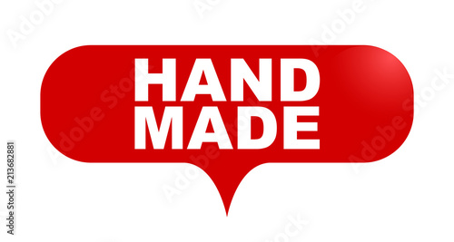 red vector bubble banner hand made