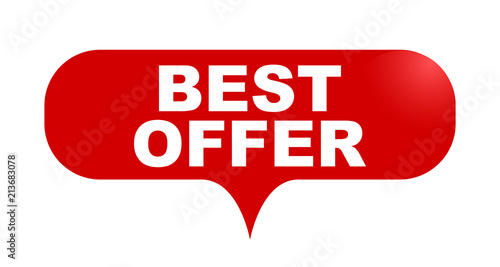 red vector bubble banner best offer