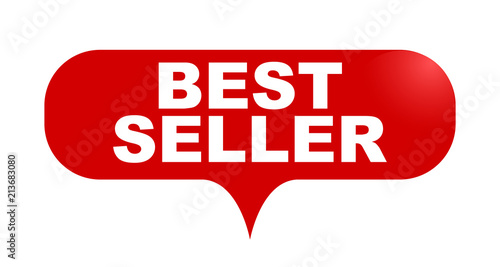 red vector bubble banner best seller