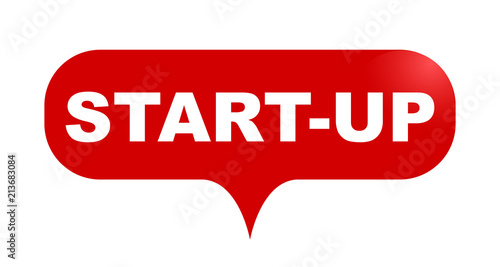 red vector bubble banner startup
