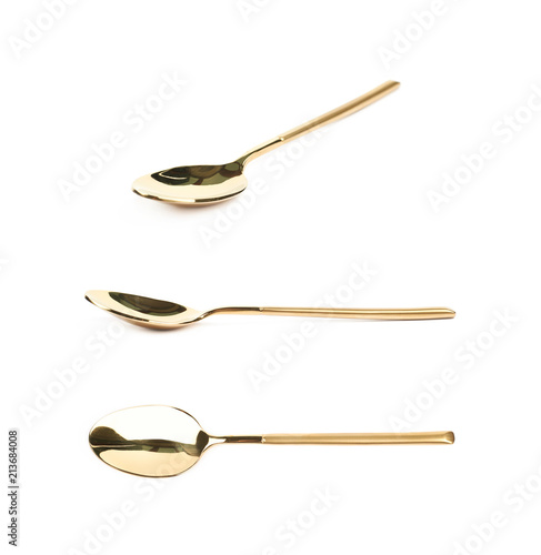 Metal dinner spoon isolated