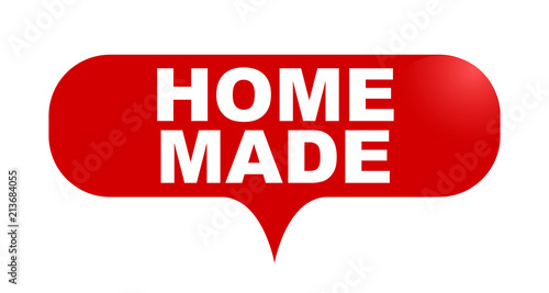 red vector bubble banner home made