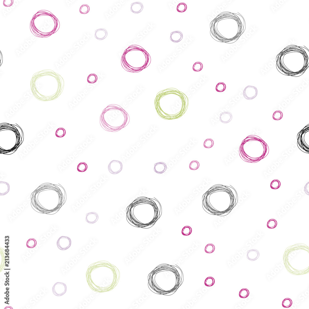 Light Multicolor vector seamless background with bubbles.
