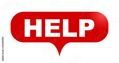 red vector bubble banner help