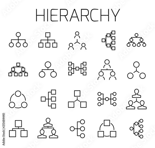 Hierarchy related vector icon set. 