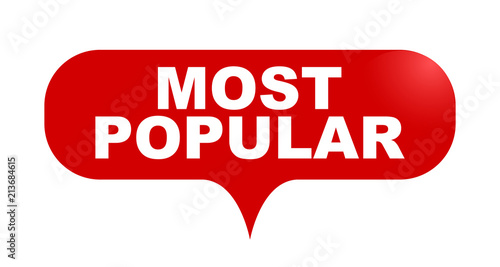 red vector bubble banner most popular