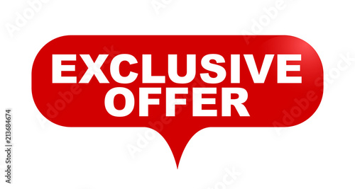 red vector bubble banner exclusive offer
