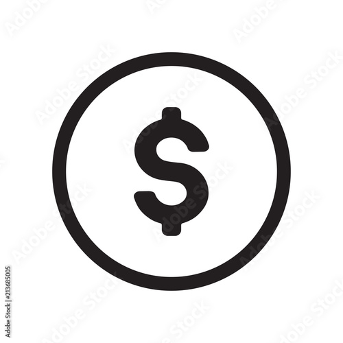 Dollar Symbol icon vector sign and symbol isolated on white background, Dollar Symbol logo concept
