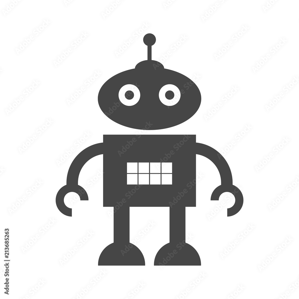 Robot flat simple icon Robot flat simple icon