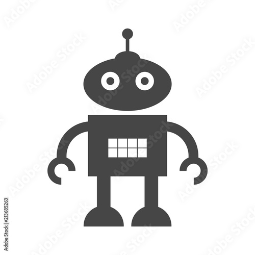 Robot flat simple icon