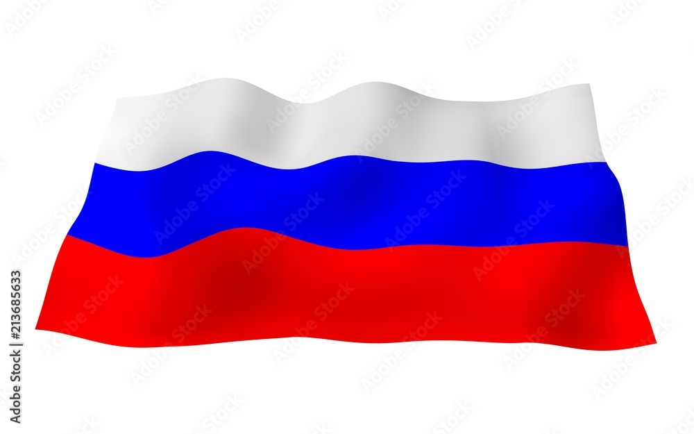 Waving flag of the Russian Federation. The National. State symbol of the Russia. 3D illustration Waving flag of the Russian Federation. The National. State symbol of the Russia. 3D illustration