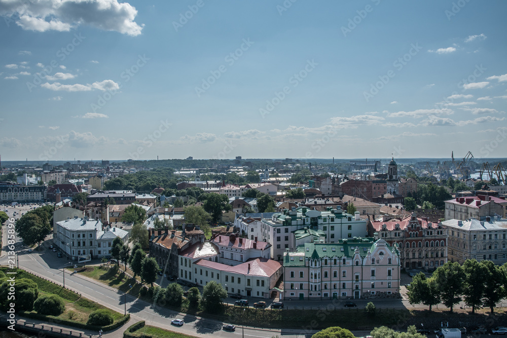 View from the Tower of Olaf the old town of Vyborg.