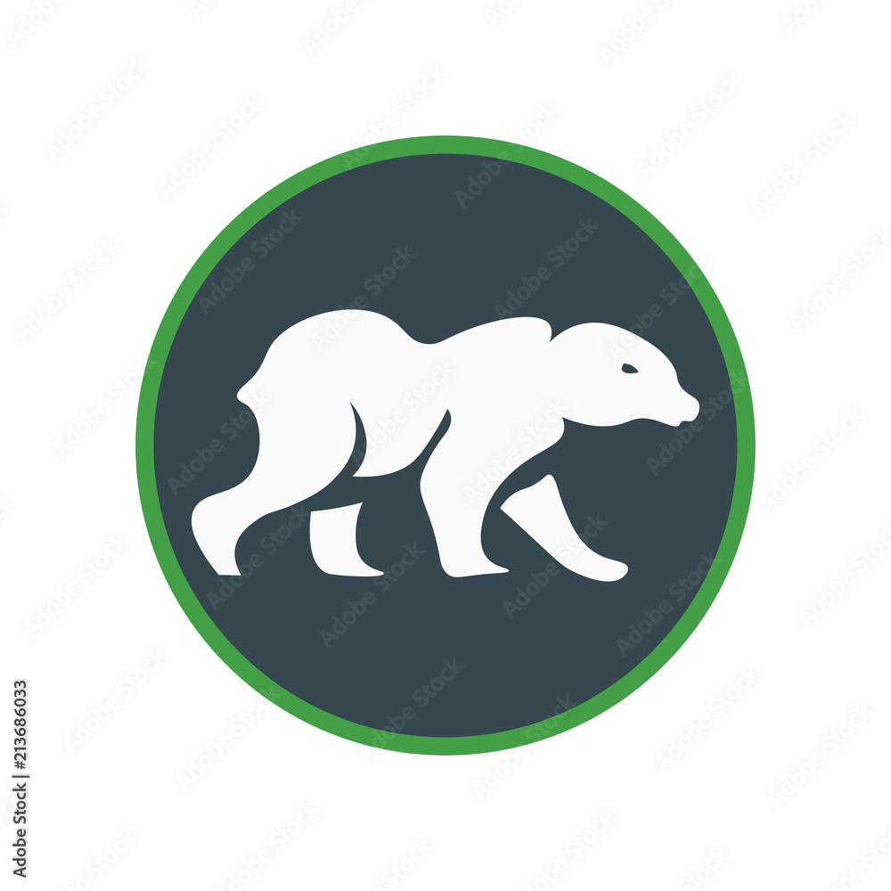 Fototapeta premium Polar bear icon vector sign and symbol isolated on white background, Polar bear logo concept