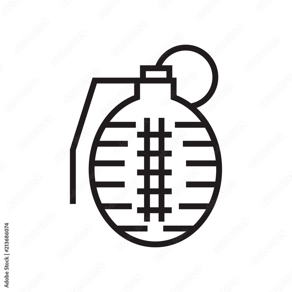 Granade icon vector sign and symbol isolated on white background, Granade logo concept Granade icon vector sign and symbol isolated on white background, Granade logo concept