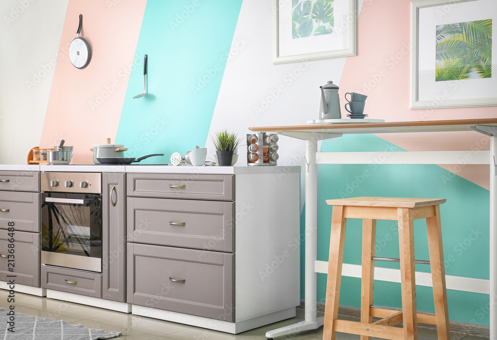 Fototapeta premium Interior of modern kitchen