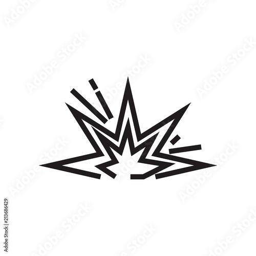 Explosive icon vector sign and symbol isolated on white background, Explosive logo concept