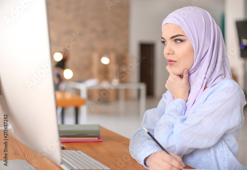 Muslim woman in traditional...