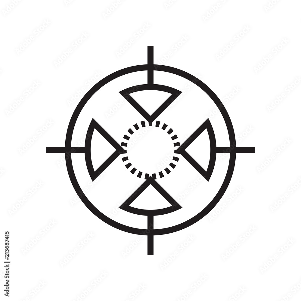 Obraz premium Target icon vector sign and symbol isolated on white background, Target logo concept