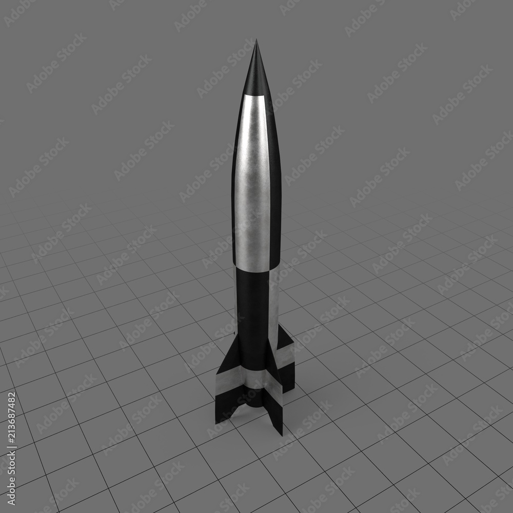Stylized rocket missile Stock 3D asset | Adobe Stock