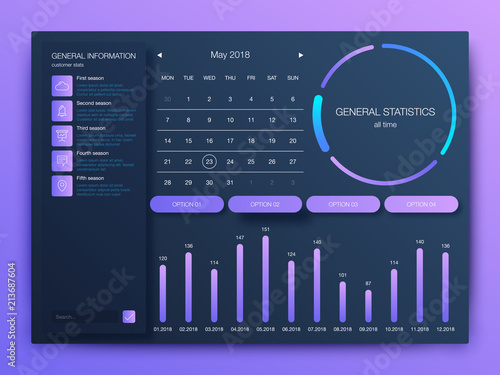 Dashboard infographic template with modern design