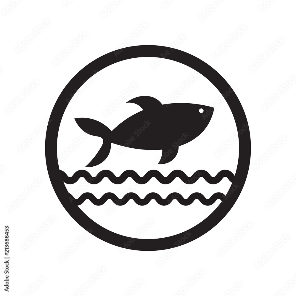 Fish shop icon vector sign and symbol isolated on white background, Fish shop logo concept Fish shop icon vector sign and symbol isolated on white background, Fish shop logo concept