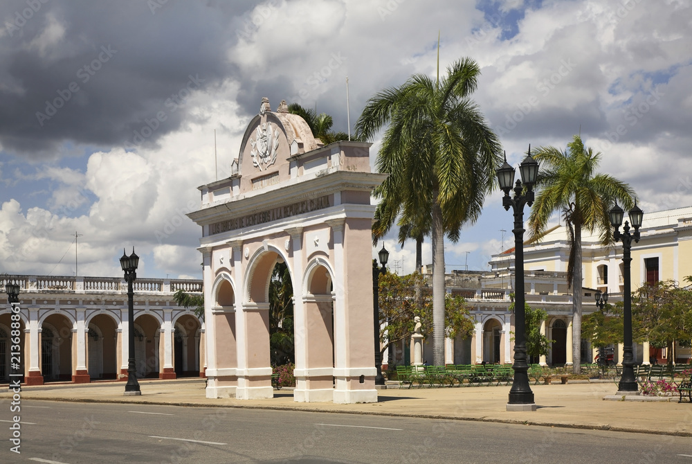 Arch of Triumph in Jose Marti park. Cienfuegos. Cuba