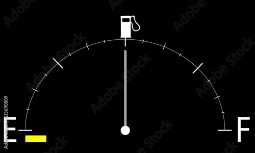 Illustrated gas gauge with half full tank