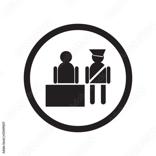 Inmigration Check Point icon vector sign and symbol isolated on white background, Inmigration Check Point logo concept