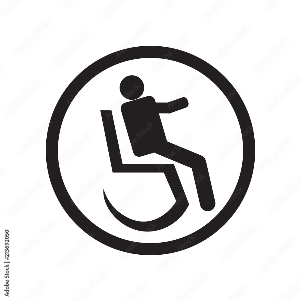 Disabled sign icon vector sign and symbol isolated on white background, Disabled sign logo concept Disabled sign icon vector sign and symbol isolated on white background, Disabled sign logo concept