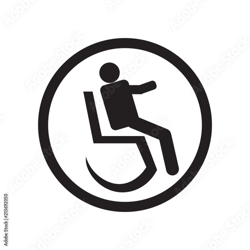 Disabled sign icon vector sign and symbol isolated on white background, Disabled sign logo concept