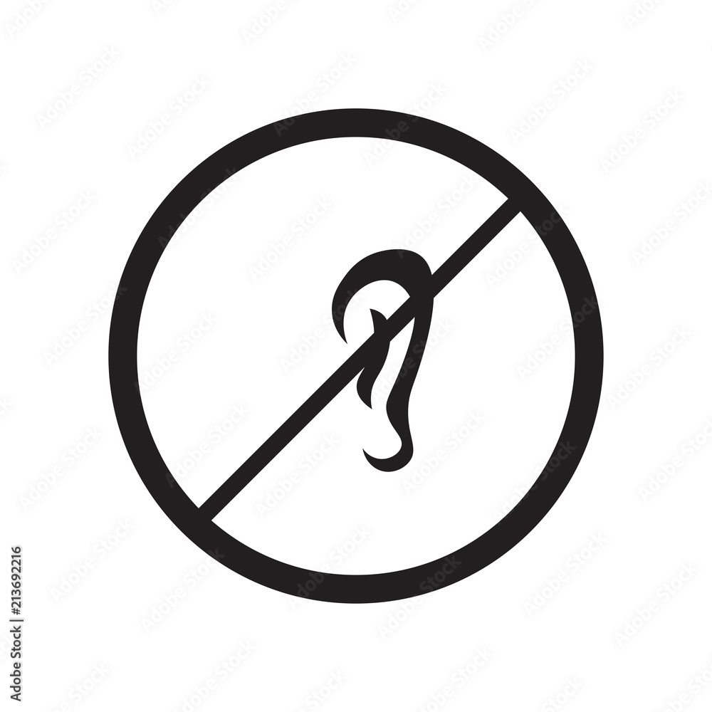 No audio icon vector sign and symbol isolated on white background, No