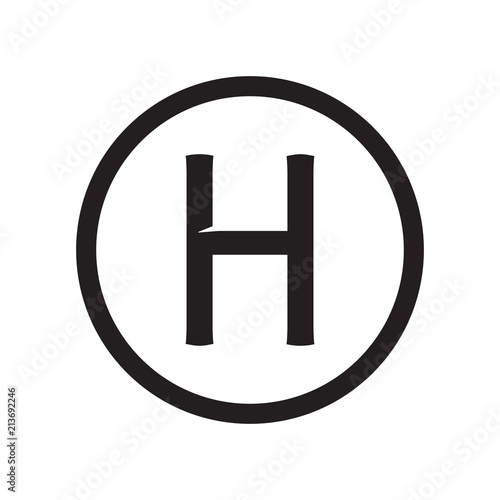 Helipad icon vector sign and symbol isolated on white background, Helipad logo concept