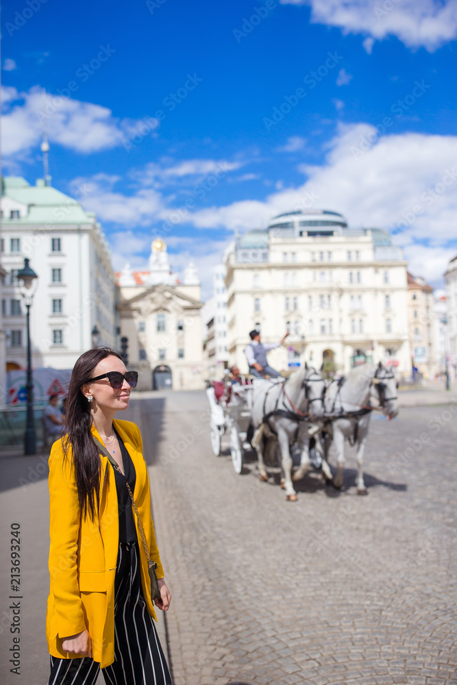 Tourist girl enjoying her european vacation in Vienna