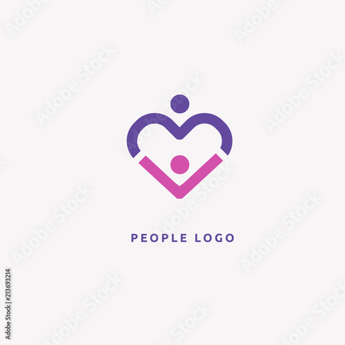 Abstract community logo icon vector design. Care, medicine, health, social work vector logo.